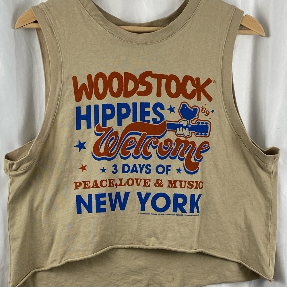 Woodstock Hippies Welcome New York Graphic Beige Tank Top Size XS - Picture 8 of 16